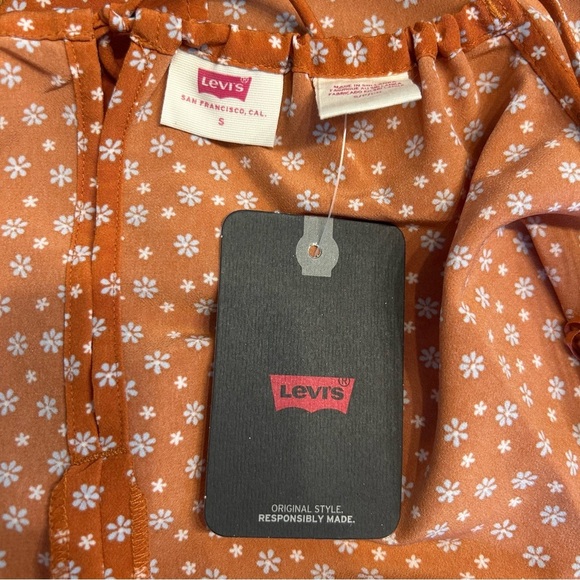 *NWT* Levi’s Camila Tie-Back Camisole Top in Orange Schoolyard Daisy, Size Small - Picture 8 of 9